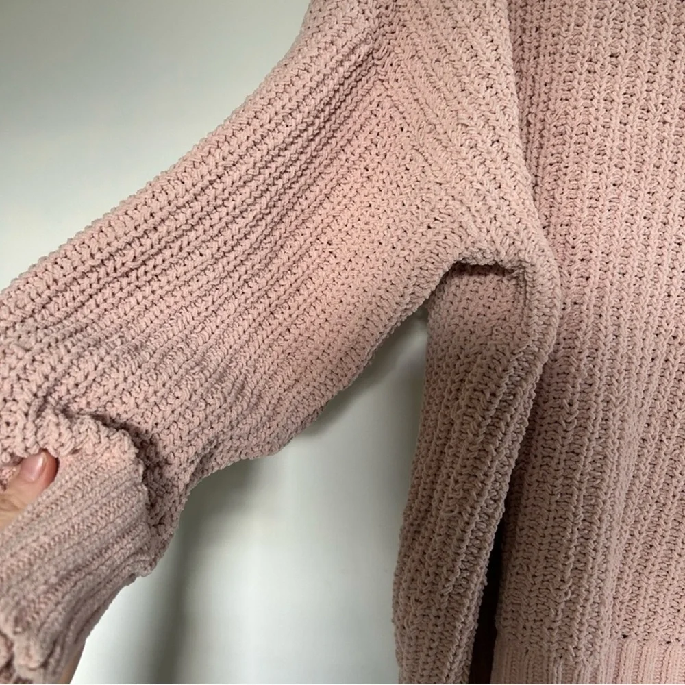 Aerie Blush Pink Chenille Sweater Medium - Picture 2 of 3